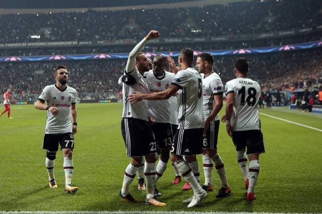 Cenk Tosun of Besiktas celebrates their goal during Besiktas vs. Monaco UEFA Champions League game at Vodafone Park, Istanbul, November 1st, 2017.  Copyright: TolgaxAdanali 15844246