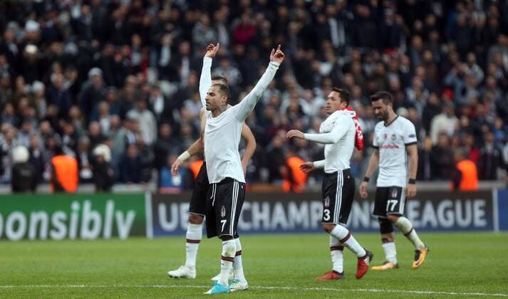 Ricardo Quaresma and Besiktas players celebrates after Besiktas vs. Monaco UEFA Champions League game at Vodafone Park, Istanbul, November 1st, 2017.  Copyright: TolgaxAdanali 15844297