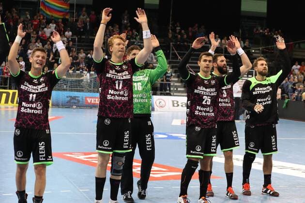SG Flensburg-Handewitt - RK Celje Pivovarna Lasko, EHF Champions League; Flensburg, 01.11.17 Flensburg, 01.11.17, Handball, VELUX EHF Champions League, Saison 2017 2018, Gruppenphase, SG Flensburg-Handewitt - RK Celje Pivovarna Lasko : Jubel nach Sieg