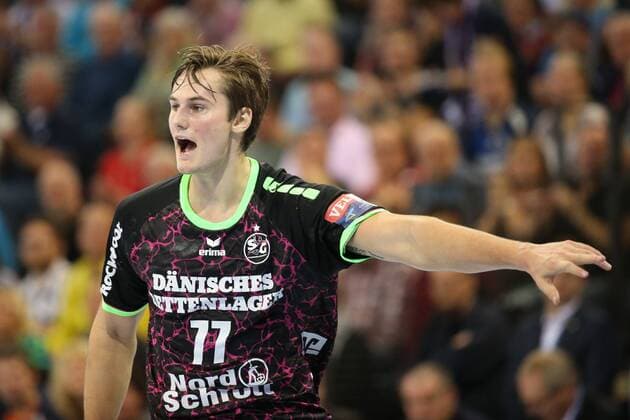 SG Flensburg-Handewitt - RK Celje Pivovarna Lasko, EHF Champions League; Flensburg, 01.11.17 Flensburg, 01.11.17, Handball, VELUX EHF Champions League, Saison 2017 2018, Gruppenphase, SG Flensburg-Handewitt - RK Celje Pivovarna Lasko : Magnus Roed (SG Flensburg-Handewitt, 77) gestikuliert