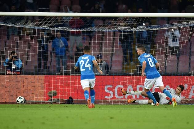 gol Rigore Jorginho Napoli 2-2 Goal celebration penalty Napoli 01-11-2017 Stadio San Paolo Calcio Uefa Champions League 2017 2018 Group F Napoli - Manchester City Foto Andrea Staccioli Insidefoto andreaxstaccioli