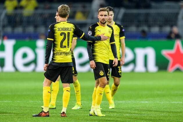 Andre Schuerrle (Borussia Dortmund 21). Marcel Schmelzer (Borussia Dortmund 29) und Julian Weigl (Borussia Dortmund 33) beim Champions League Spiel zwischen Borussia Dortmund und Apoel FC am 01.11.2017, Dortmund Copyright: xSchuelerx xEibnerx-xPressefotox EP_EER