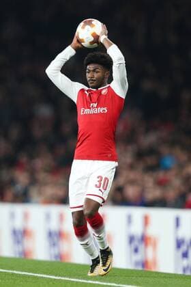 Ainsley Maitland-Niles of Arsenal during the UEFA Europa League Group H match at the Emirates Stadium, London. Picture date: 2nd November 2017.Pic credit should read: Charlie Forgham-Bailey Sportimage EDITORIAL USE ONLY. No use with unauthorised audio, video, data, fixture lists, club league logos or live services. Online in-match use limited to 120 images, no video emulation. No use in betting, games or single club league player publications.