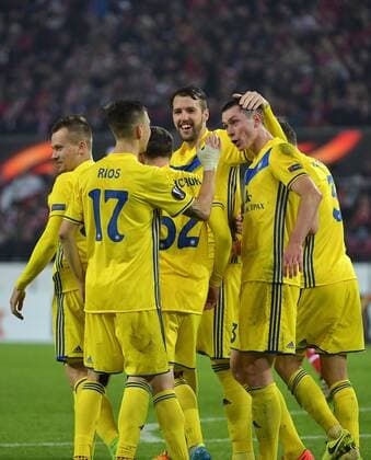 02.11.2017, xjpx, Fussball Europa League, 1.FC Koeln - BATE Baryssau, emspor v.l. Torjubel nach dem Treffer zum 1:2 durch Nikolai Signevich (Borisov - rechts) Koeln