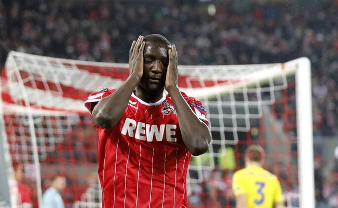 Köln, RheinEnergieStadion, 02.11.17: Sehrou Guirassy (1.FC Köln) enttäuscht im Europaleague Spiel zwischen 1.FC Köln vs. BATE Baryssau in der Saison 2017 2018.