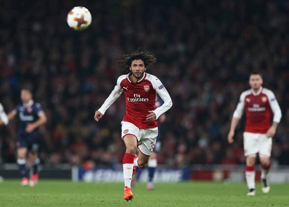 2nd November 2017, Emirates Stadium, London, England; UEFA Europa League group stage, Arsenal versus Red Star Belgrade; Mohamed Elneny of Arsenal in action  ActionPlus11947109