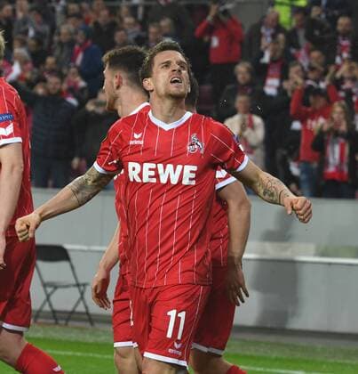 1. FC Köln - BATE Borisov 02.11.2017 Simon Zoller (Koeln) jubel nach seinem Tor zum 1:0
