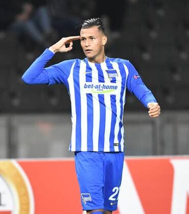 Bilder des Tages - SPORT Fussball, Herren, Saison 2017 2018, UEFA Europa League (Gruppe J, 4. Spieltag), Hertha BSC - Sorja Luhansk, Davie Selke (Hertha BSC), Jubel nach Tor zum 2:0, 02.11. 2017, Copyright: xMatthiasxKochx