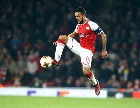 November 2, 2017 - London, England, United Kingdom - Arsenal s Theo Walcott.during UEFA Europa League Group H match between Arsenal and Red Star Belgrade (Crvena Zvezda) at The Emirates , London 2 Nov 2017 Arsenal FC v Crvena Zvezda - UEFA Europa League  - ZUMAn230 20171102_zaa_n230_295 Copyright: xKieranxGalvinx