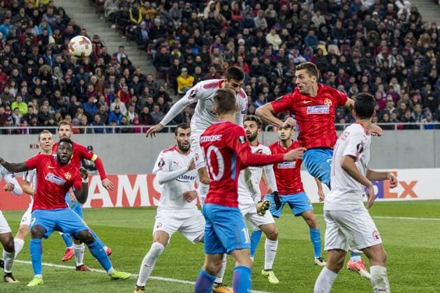 November 3, 2017: Ionut Larie 3 (FCSB Bucharest) during the UEFA Europa League 2017-2018, Group Stage, Groupe G game between FCSB Bucharest (ROU) and Hapoel Beer-Sheva FC (ISR) at National Arena Stadium, Bucharest, Romania ROU.  Copyright: xCronos CatalinxSoarex cronoscs3112017113439