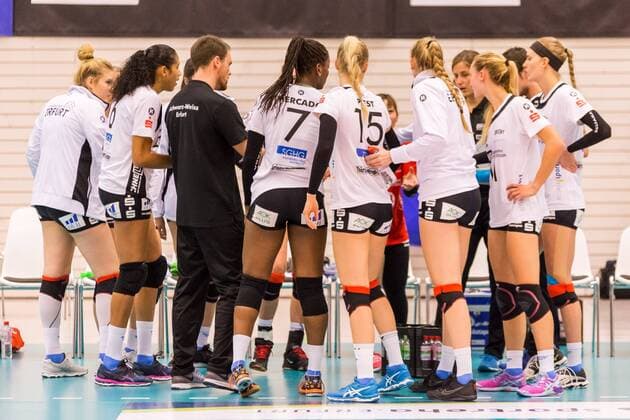 , Volleyball, 1. Bundesliga Frauen, Schwarz-Weiß Erfurt - Rote Raben Vilsbiburg,