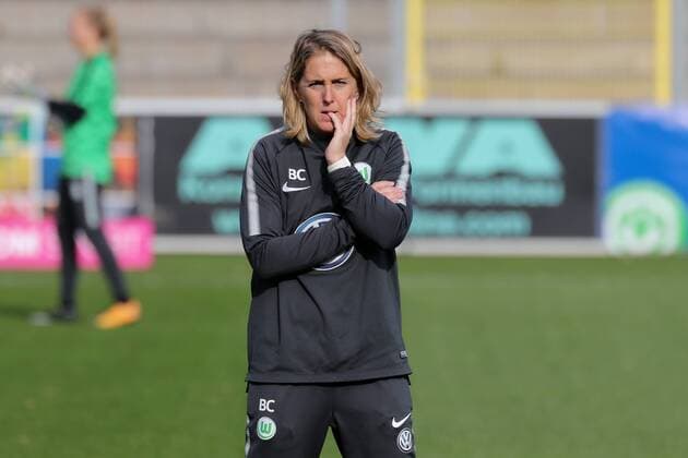 Britta Carlson (Co-Trainerin, VfL Wolfsburg), Einzelbild, Aktion, Action, Fussball, Allianz Frauen-Bundesliga, SC Freiburg - VfL Wolfsburg,
