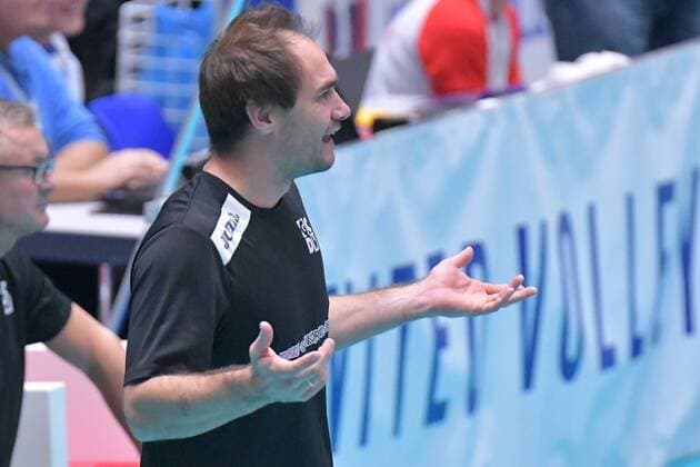 04.11.2017, xtkx, Volleyball Herren, United Volleys Frankfurt - TSV Herrsching, emspor, v.l. Max Hauser (Herrsching) , Frankfurt