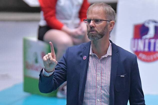 04.11.2017, xtkx, Volleyball Herren, United Volleys Frankfurt - TSV Herrsching, emspor, v.l. Michael Warm (United Volleys) , Frankfurt