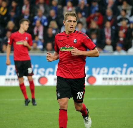 SC Freiburg - FC Schalke 04 Deutschland, Freiburg, 04.11.2017, Fussball, Bundesliga, Saison 2017 2018, 11. Spieltag, SC Freiburg - FC Schalke 04 (0:1): Nils Petersen (SC Freiburg).