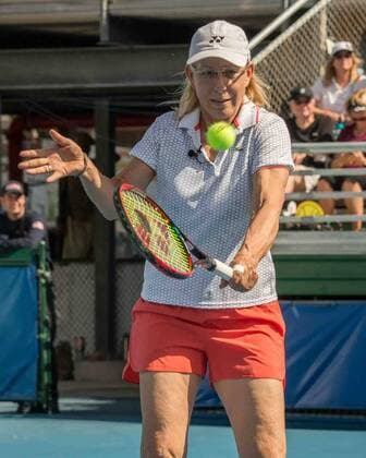 November 4, 2017 - Delray Beach, Florida, US - Tennis legend MARTINA NAVRATILOVA in action on court at the Delray Beach Stadium and Tennis Center in Florida during the 2017 Chris Evert Raymond James Pro-Celebrity Tennis Classic. Chris Evert Charities has raised more than $23 million in an ongoing campaign for Florida s most at-risk children. Navratilova at 2017 Chris Evert Pro-Celebrity Ternnis Classic - ZUMAd84_ 20171104_zaf_d84_004 Copyright: xArnoldxDrapkinx