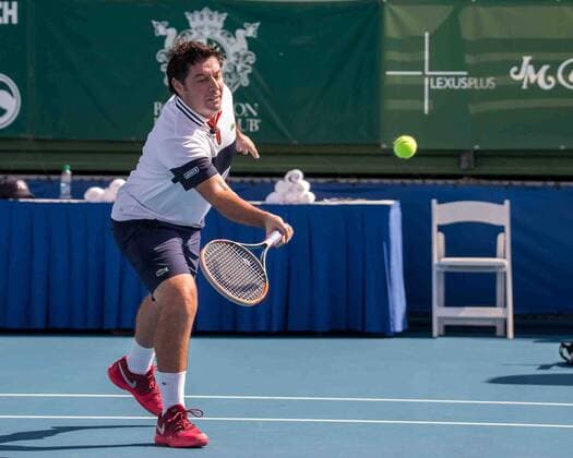 November 4, 2017 - Delray Beach, Florida, US - Tennis Coach SEBASTIEN GROSJEAN on court at the Delray Beach Stadium and Tennis Center in Florida during the 2017 Chris Evert Raymond James Pro-Celebrity Tennis Classic. Chris Evert Charities has raised more than $23 million in an ongoing campaign for Florida s most at-risk children. Grosjean at 2017 Chris Evert Pro-Celebrity Ternnis Classic - ZUMAd84_ 20171104_zaf_d84_047 Copyright: xArnoldxDrapkinx