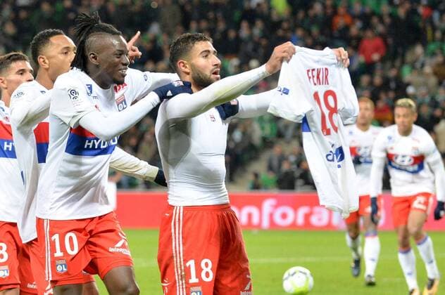 18 NABIL FEKIR ol 10 Bertrand TRAORE ol JOIE FOOTBALL Saint Etienne vs Lyon Ligue 1 Conforama 05 11 2017 FEP Panoramic 
