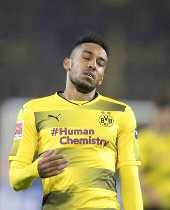 Pierre-Emerick AUBAMEYANG (DO) enttaeuscht Fussball 1. Bundesliga, 11. Spieltag, Borussia Dortmund (DO) - FC Bayern Muenchen (M) 1:3, am 04.11.2017 in Dortmund Deutschland.