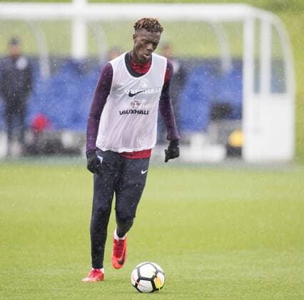 England Training Tammy Abraham of England during training at St Georges Park, Burton upon Trent Content Not Available For UK Newspapers Copyright: xJAMESxWILSONx FIL-10915-0035