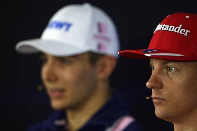 09.11.2017 - Esteban Ocon (FRA) Sahara Force India F1 VJM10 and Kimi Raikkonen (FIN) Scuderia Ferrari SF70H Brazilian Grand Prix, Sao Paulo, Interlagos 9 - 12 November 2017 09.11.2017 - Esteban Ocon (FRA) Sahara Force India F1 VJM10 and Kimi Raikkonen (FIN) Scuderia Ferrari SF70H 