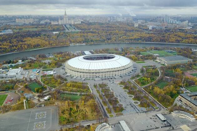 November 10, 2017. Russia, Moscow, Luzhniki Stadium. On open training for making-ready for match against Argentina and Spain. Luzhniki Stadium from the altitude DmitryxGolubovich 