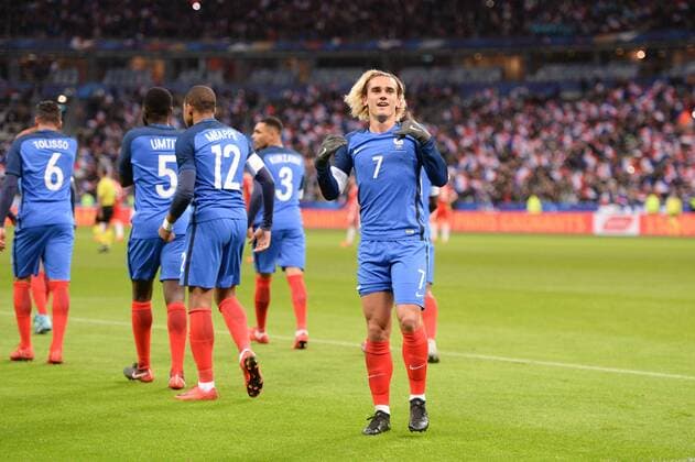 Fußball, Frankreich - Wales 07 Antoine Griezmann (fra) - JOIE FOOTBALL : France vs Pays de Galles - Match amical de preparation de la Coupe du Monde 2018 - 10 11 2017 AnthonyBIBARD FEP Panoramic 