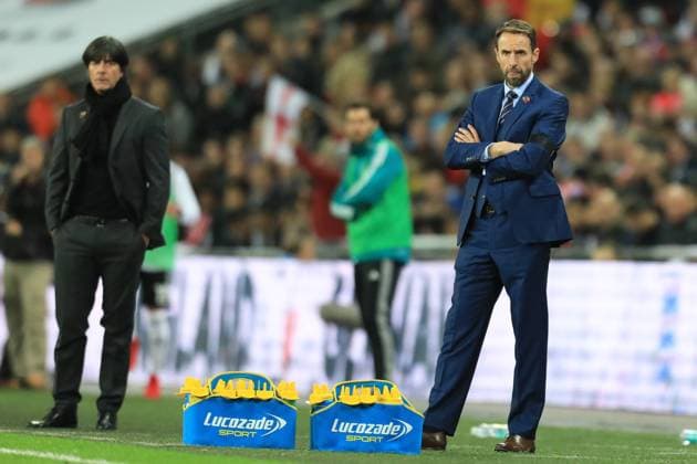 10th November 2017, Wembley Stadium, London, England; International football friendly, England versus Germany; England Manager Gareth Southgate and Germany Manager Joachim Low  ActionPlus11949265