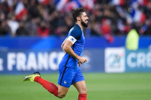Fußball, Frankreich - Wales O Giroud ( France ) FOOTBALL : France vs Pays de Galles - Match Amical - Saint Denis - 10 11 2017 FedericoPestellini Panoramic 