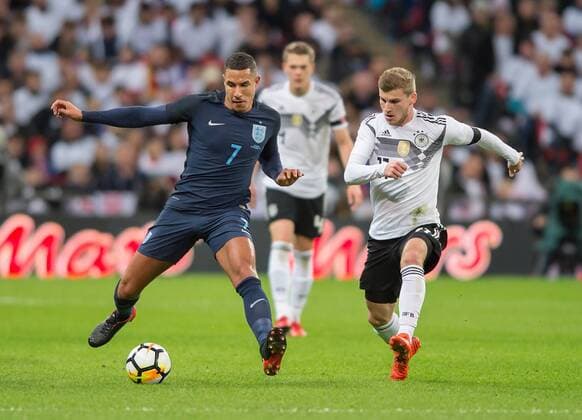 Jake Livermore of England and Timo Werner of Germany during the International Friendly Länderspiel match between England and Germany at Wembley Stadium, London, England on 10 November 2017. Copyright: xSalvioxCalabresex 17640081