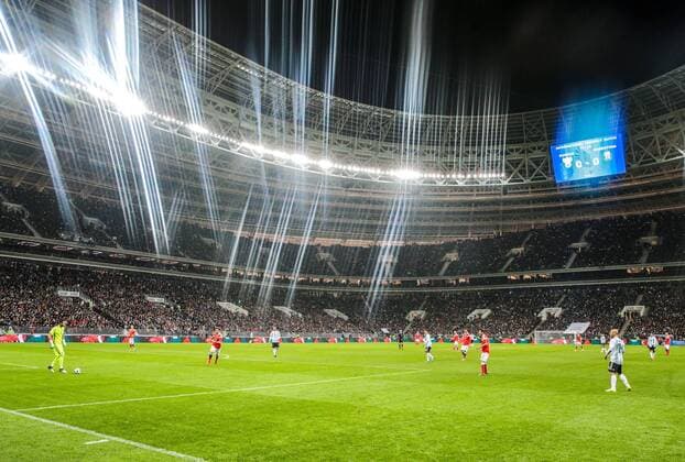 MOSCOW, RUSSIA - NOVEMBER 11, 2017: A view of Luzhniki Stadium hosting an international football friendly between Russia and Argentina; Argentina won 1-0. Sergei Bobylev TASS  TS068B84