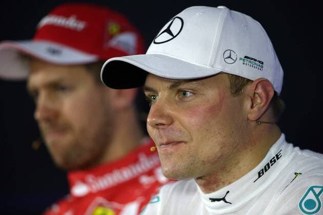 11.11.2017 - Qualifying, press conference PK Pressekonferenz Sebastian Vettel (GER) Scuderia Ferrari SF70H and Valtteri Bottas (FIN) Mercedes AMG F1 W08 Brazilian Grand Prix, Sao Paulo, Interlagos 9 - 12 November 2017 11.11.2017 - Qualifying, Press conference, Sebastian Vettel (GER) Scuderia Ferrari SF70H and Valtteri Bottas (FIN) Mercedes AMG F1 W08 