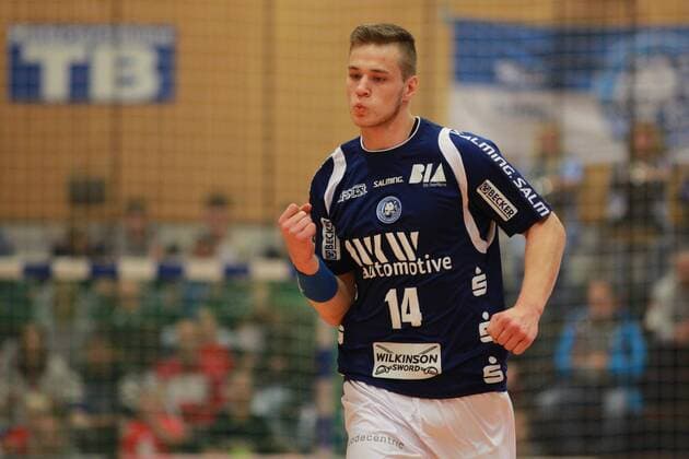 Torjubel Maciej Majdzinski ( 14, Bergischer HC) Bergischer HC vs. TV Emsdetten, Handball, 2. Bundesliga, 12.11.17 Solingen NRW Deutschland Klingenhalle