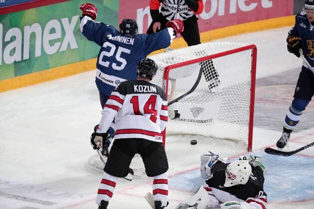 Goal maker Jani Lajunen 24, Finland and Finnish team celebrates their 1.st goal (1-1) during their Icehockey Karjala tournament Finland - Canada match in Hartwall Arena 12. November 2017 in Helsinki, Finland.  Copyright: xMattixMatikainenx NP24_00020375