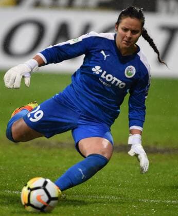 Torfrau Bryane Heaberlin 29 (Frankfurt) (171112) WOLFSBURG, DEUTSCHLAND -- Fussball, Allianz Frauen-Bundesliga, 8. Spieltag: VfL Wolfsburg vs 1. FFC Frankfurt am 12. November 2017 im AOK Stadion in Wolfsburg, Deutschland.