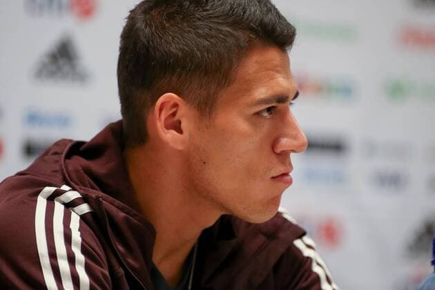 Fußball, Training und PK Nationalteam Mexiko Gdansk, 12.11.2017 Pilka nozna. Konferencja prasowa reprezentacji Meksyku, Gdansk,Polska., Football. press conference PK Pressekonferenz national team Nationalteam of Mexico, Gdansk , Poland., NZ: Hector Moreno Fot. Tomasz Zasinski 058sport.pl NEWSPIX.PL --- Newspix.pl  20171112_IMG_0010_026_ZAS