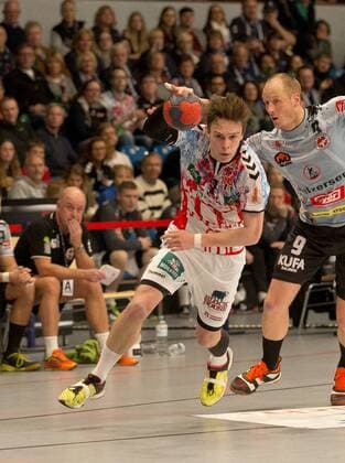 Handball Handball 3.Liga Nord 2017 2018 - Handball Sportverein Hamburg vs. DHK Flensborg Leif Tissier (Hamburg),Timo Brüne (Flensborg) Sporthalle Hamburg Hamburg