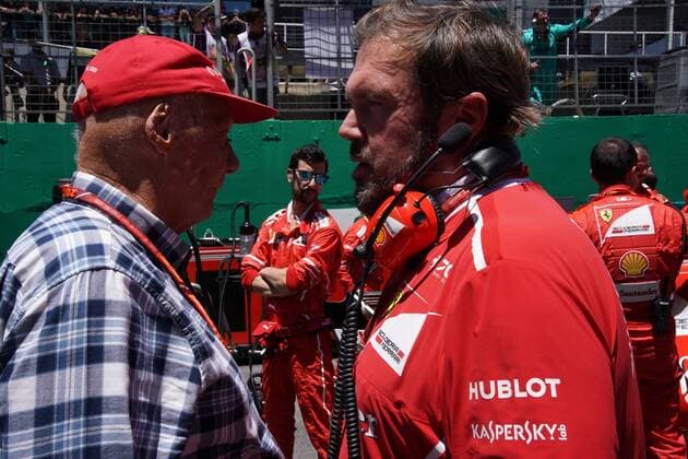 12.11.2017 - Race, Nikki Lauda (AU), Mercedes and Gino Rosato (CAN), Scuderia Ferrari Brazilian Grand Prix, Sao Paulo, Interlagos 9 - 12 November 2017 12.11.2017 - Race, Nikki Lauda (AU), Mercedes and Gino Rosato (CAN), Scuderia Ferrari 