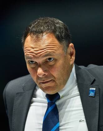 Mohamed Lahyani Hauptschiedsrichter Schiedsrichter ATP Tennis Herren Stuhlschiedsrichter Roger FEDERER, SUI - Jack SOCK, USA 6-4, 7-6 NITTO ATP FINALS, Finale Tennis Herren International am 12.11.2017 im O2- Arena London, Grossbritannien.