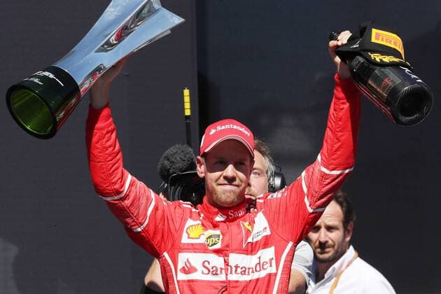 12.11.2017 - Race, Sebastian Vettel (GER) Scuderia Ferrari SF70H race winner Brazilian Grand Prix, Sao Paulo, Interlagos 9 - 12 November 2017 12.11.2017 - Race, Sebastian Vettel (GER) Scuderia Ferrari SF70H race winner 