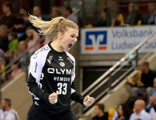 Ludwigsburg, Handball EHF Champions League SG BBM Bietigheim vs. MNE Buducnost:Tess Wester (BBM) jubelt