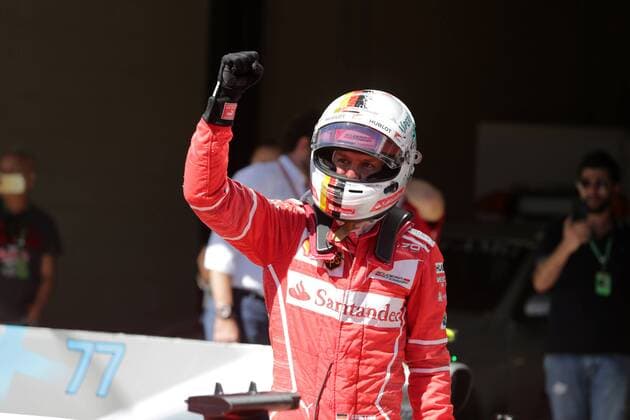 12.11.2017 - Race, Sebastian Vettel (GER) Scuderia Ferrari SF70H race winner Brazilian Grand Prix, Sao Paulo, Interlagos 9 - 12 November 2017 12.11.2017 - Race, Sebastian Vettel (GER) Scuderia Ferrari SF70H race winner 