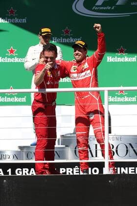 12.11.2017 - Race, Sebastian Vettel (GER) Scuderia Ferrari SF70H race winner Brazilian Grand Prix, Sao Paulo, Interlagos 9 - 12 November 2017 12.11.2017 - Race, Sebastian Vettel (GER) Scuderia Ferrari SF70H race winner 
