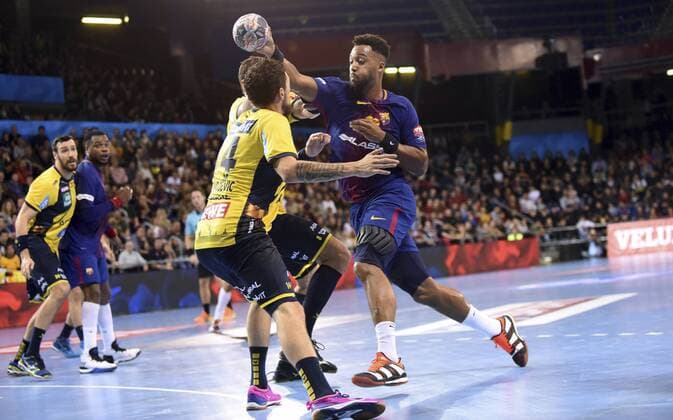 Handball, CL, FC Barcelona - Rhein-Neckar-Löwen Partido de balonmano de la Liga de Campeones entre el Barcelona y el Rhein-Neckar Löwen.Champions League handball match between Barcelona and Rhein-Neckar Löwen. 