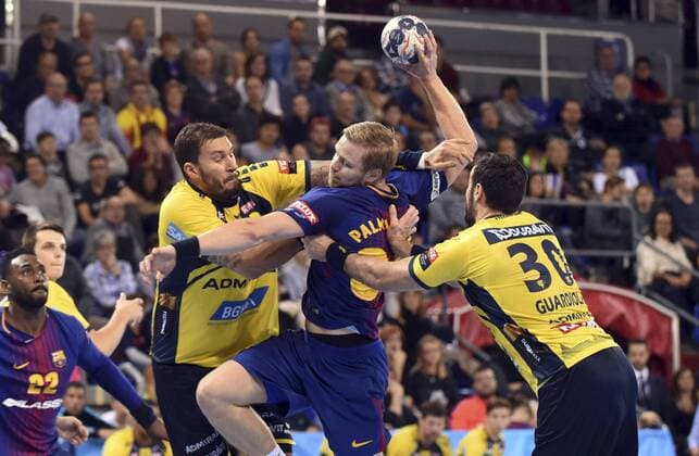 Handball, CL, FC Barcelona - Rhein-Neckar-Löwen Partido de balonmano de la Liga de Campeones entre el Barcelona y el Rhein-Neckar Löwen.Champions League handball match between Barcelona and Rhein-Neckar Löwen. 