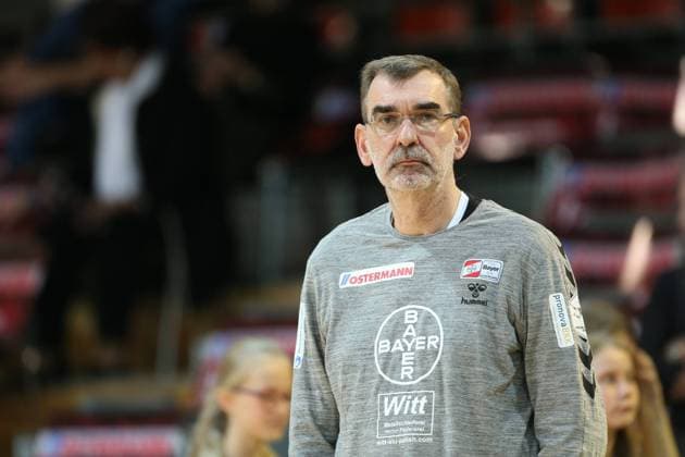 Torwart-Trainer Andreas Thiel (Leverkusen) beim Spiel Bayer 04 Leverkusen vs. Bad Wildungen Vipers, Handball, Damen, 1. Bundesliga, 12.11.2017 Leverkusen Copyright: xHommes Eibner-Pressefotox EP_MHS
