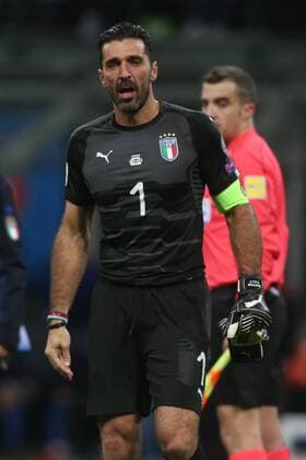 Milan, Italy - November 13: Disappointment italian players,Buffon, at end of the FIFA 2018 World Cup Qualifier Play-off match Italy vs Sweden at Meazza Stadium on November 13, 2017 in Milan, Italy.  Copyright: xmarcoxiacobuccix xIPAx xMarcoxIacobuccix