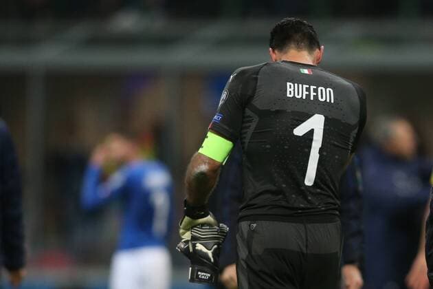 Milan, Italy - November 13: Disappointment italian players,Buffon, at end of the FIFA 2018 World Cup Qualifier Play-off match Italy vs Sweden at Meazza Stadium on November 13, 2017 in Milan, Italy.  Copyright: xmarcoxiacobuccix xIPAx xMarcoxIacobuccix