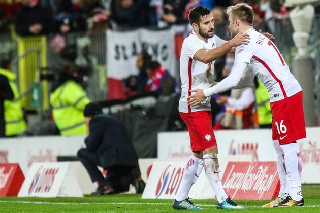 November 13, 2017 - Gdansk, Poland - Jakub Blaszczykowski (POL), Maciej Makuszewski (POL) during the International Friendly Länderspiel match between Poland and Mexico at Energa Stadium in Gdansk, Poland on November 13, 2017. Poland v Mexico: International Friendly  - ZUMAn230 20171113_zaa_n230_694 Copyright: xFotoxOlimpikx