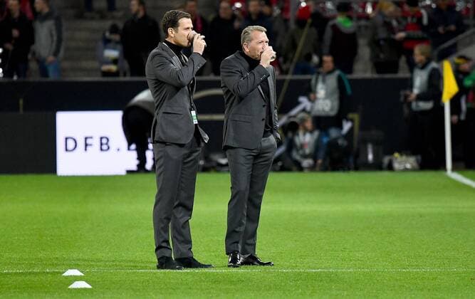 14.11.2017, xfux, Fussball Laenderspiel Freundschaftsspiel, Deutschland - Frankreich, emspor, v.l. Team Manager Oliver Bierhoff (Deutsche Fussball Nationalmannschaft DFB), Torwart Trainer Andreas Koepke (Deutsche Fussball Nationalmannschaft DFB) Koeln